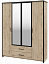Шкаф для одежды и белья 4-х дверный с зеркалом